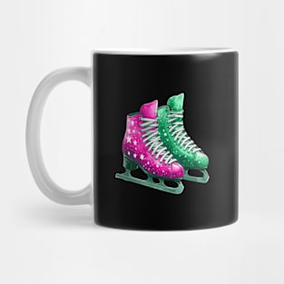 Pink Green Ice Skating Boots Mug